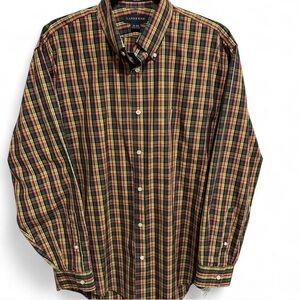 Lands' End Multicolor Plaid Dress Shirt